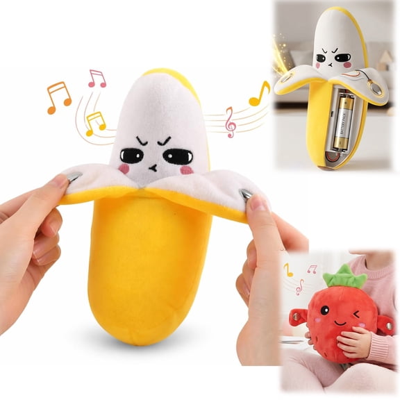 HICHIGO  Interactive Music Plush Banana, 8 Inch Interactive Plush Stuffed fruit for Multiplayer Game（Banana）