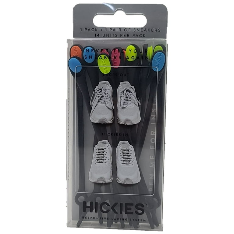 HICKIES 1.0 Original Unisex One Size Fits All Elastic No Tie Shoelaces Black Multi Blue