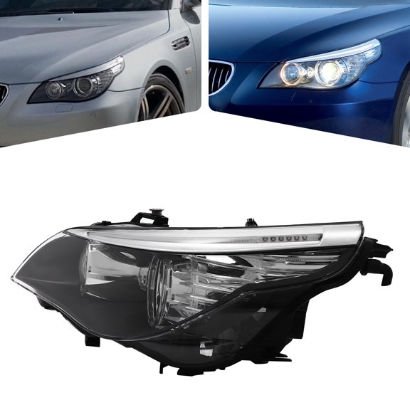 HID Headlight for BMW 5 Series 2008-2010 Left Side, Xenon Headlamp Assembly with AFS for 528i 535i 550i M5 xDrive Models, Direct Replacement