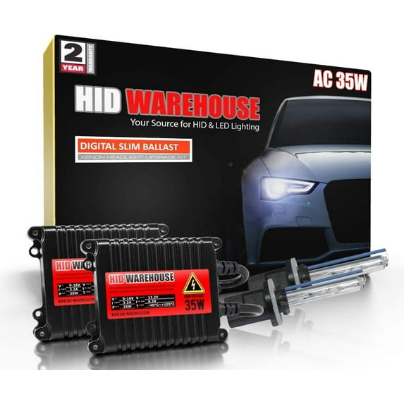 HID-Warehouse 35W AC Xenon Bundle with Slim AC Ballast 1 Pair and 880/881 10000K - 10K Dark Blue Xenon Bulbs 1 Pair