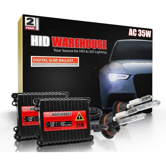 HID-Warehouse 35W AC Xenon Bundle with Slim AC Ballast 1 Pair and 9004 4300K - 43K Bright Daylight Xenon Bulbs 1 Pair