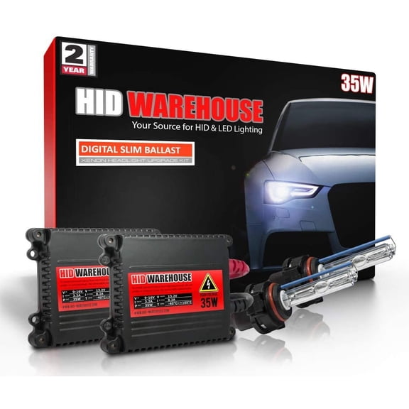HID-Warehouse 35W Xenon Bundle with Slim Ballast 1 Pair and 5202/12086 6000K - 6K Light Blue Xenon Bulb 1 Pair