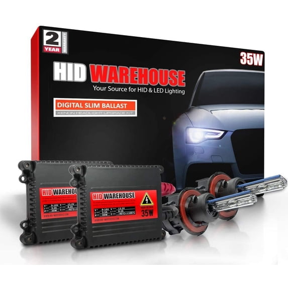 HID-Warehouse 35W Xenon Bundle with Slim Ballast 1 Pair and Bi-Xenon H13 / 9008 8000K - 8K Medium Blue Xenon Bulb - 1 Pair