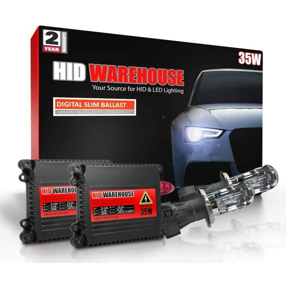 HID-Warehouse 35W Xenon Bundle with Slim Ballast 1 Pair and Bi-Xenon H4 / 9003 4300K - 43K Bright Daylight Xenon Bulb 1 Pair