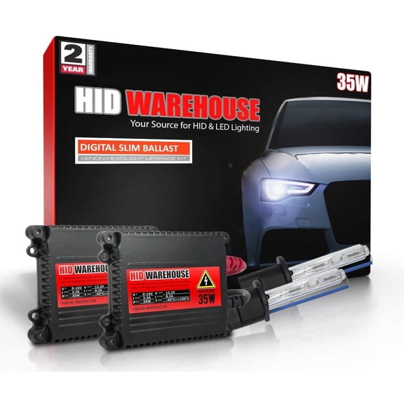 HID-Warehouse 35W Xenon Bundle with Slim Ballast 1 Pair and H1 12000K - 12K Purple Xenon Bulb 1 Pair