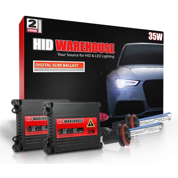 HID-Warehouse 35W Xenon Bundle with Slim Ballast 1 Pair and H11 4300K - 43K Bright Daylight Xenon Bulb 1 Pair