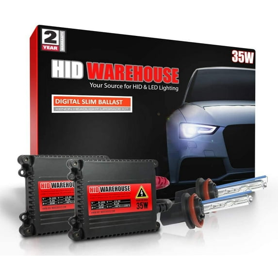 HID-Warehouse 35W Xenon Bundle with Slim Ballast 1 Pair and H11 5000K - 5K Bright White Xenon Bulb 1 Pair
