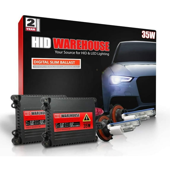 HID-Warehouse 35W Xenon Bundle with Slim Ballast 1 Pair and H13 / 9008 30000K - 30K Deep Blue Xenon Bulb 1 Pair