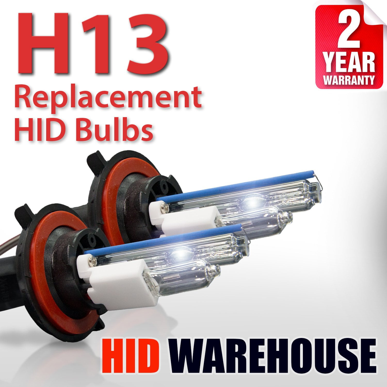 HID-Warehouse AC HID Xenon Replacement Bulbs – H7 6000K Light Blue, Metal Base, 1 Pair With Harness