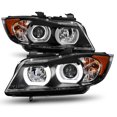 thumbnail image 1 of AKKON - For 06-08 BMW E90 3-Series 4 Dr Sedan Wagon Black Housing Factory HID Type Dual U-LED Ring Projector Headlights, 1 of 7