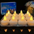 thumbnail image 1 of HIDAWN 12 Pack Waterproof Flameless Floating Tealights, Water Activated LED Fake Tealights Candle, Battery Operated Floating Tea Lights Candles-Warm Yellow, 1 of 9