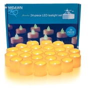 HIDAWN 24Pack Flameless LED TeaLights Candles Battery Operated(Battery Included),200+Hour Fake Electric Votive Candles Tea Lights