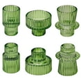 thumbnail image 1 of HIDAWN 6 Pcs Green Glass Candlestick Holders Tealight Candle Holders, Votive Candle Taper Candle Holder, 1 of 9