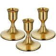 thumbnail image 1 of HIDAWN 3 Pack Metal Taper Candle Holders for Candlesticks Gold, Candelabra Vintage Candle Stick for Fireplace Party Dining Home, 1 of 10