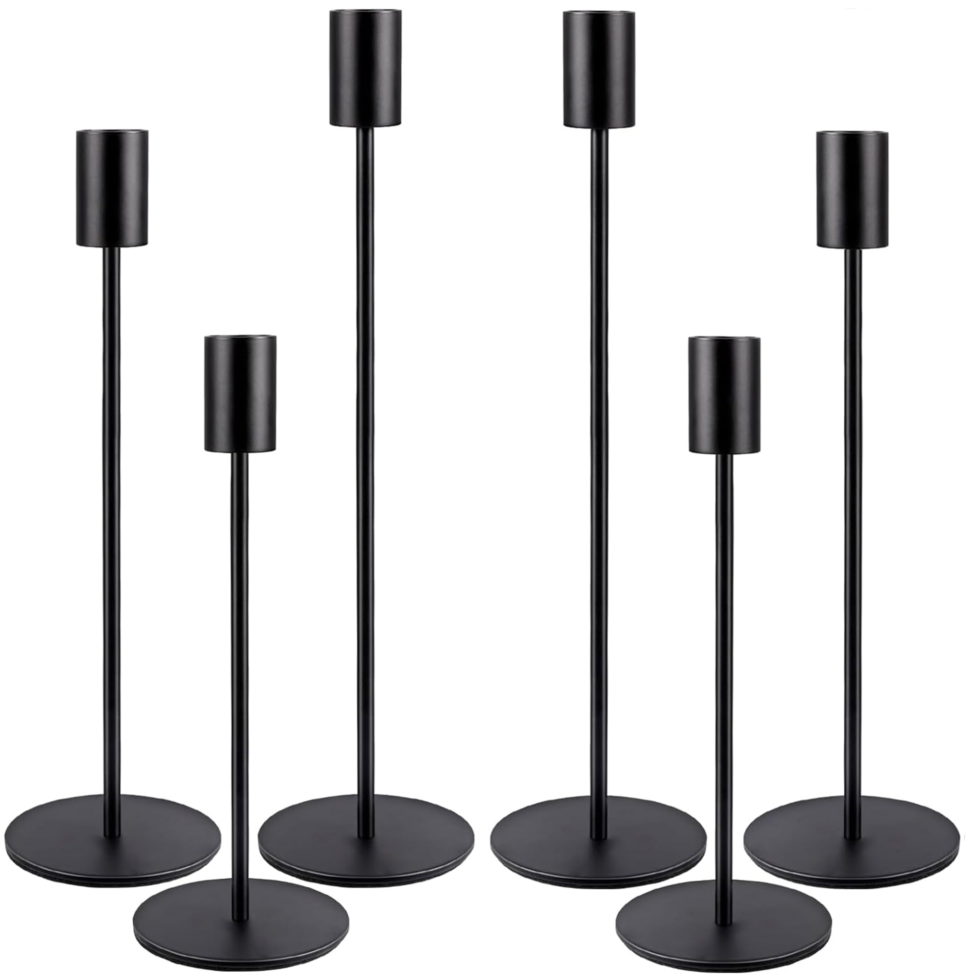 HIDAWN Matte Black Taper Candle Holders, 6 Pack Metal Candlestick Holders for Wedding, Dinning, Party - Walmart.com