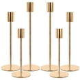 thumbnail image 1 of HIDAWN Metal Gold Taper Candle Holders, 6 Pack Candlestick Holders Set for Wedding, Dinning, Party, 1 of 8