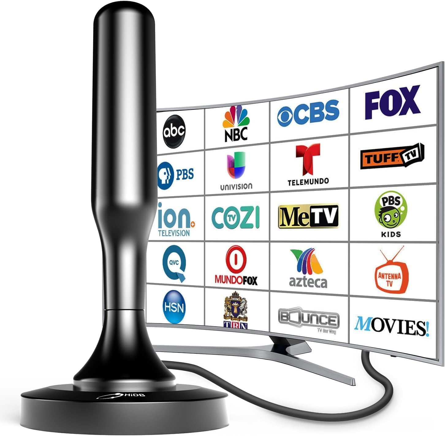 HIDB TV Antenna for Smart TV, Strong Base Indoor TV Antenna