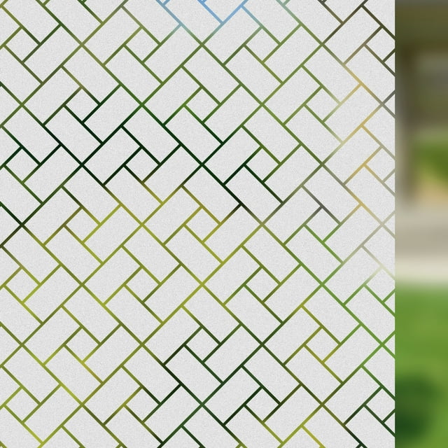 HIDBEA 17.5 in x 78.7 in Herringbone Frosted Privacy Window Film
