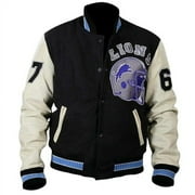 HIDE CRAFTS CLASSIC LEATHER New Hills Cop Axel Foley Varsity Jacket |Letterman Bomber Venom Detroit Beverly lions Jacket (US, Alpha, X-Large, Regular, Regular, Black and White)