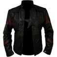 thumbnail image 1 of HIDE CRAFTS Men's Black Genuine Leather Jacket America Captain Style (US, Alpha, XX-Large, Regular, Regular, Black), 1 of 3