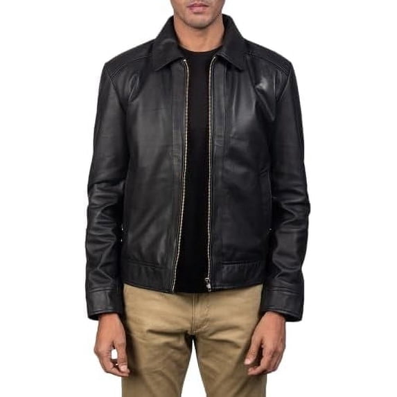 HIDE CRAFTS Men's Black Real Sheepskin Biker Leather Jacket (US, Alpha, X-Small, Regular, Regular, Black)