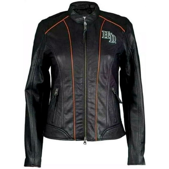 HIDE CRAFTS Men's Classic Motorcycle Leather Jacket, Black, Stand Collar, Front Zip Closure (US, Alpha, Large, Regular, Regular, Black)