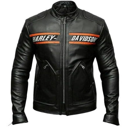 HIDE CRAFTS Men’s Vintage Goldberg Motorcycle Leather Jacket, H-D Scrambler Jacket for Men (US, Alpha, X-Large, Regular, Regular, Black)