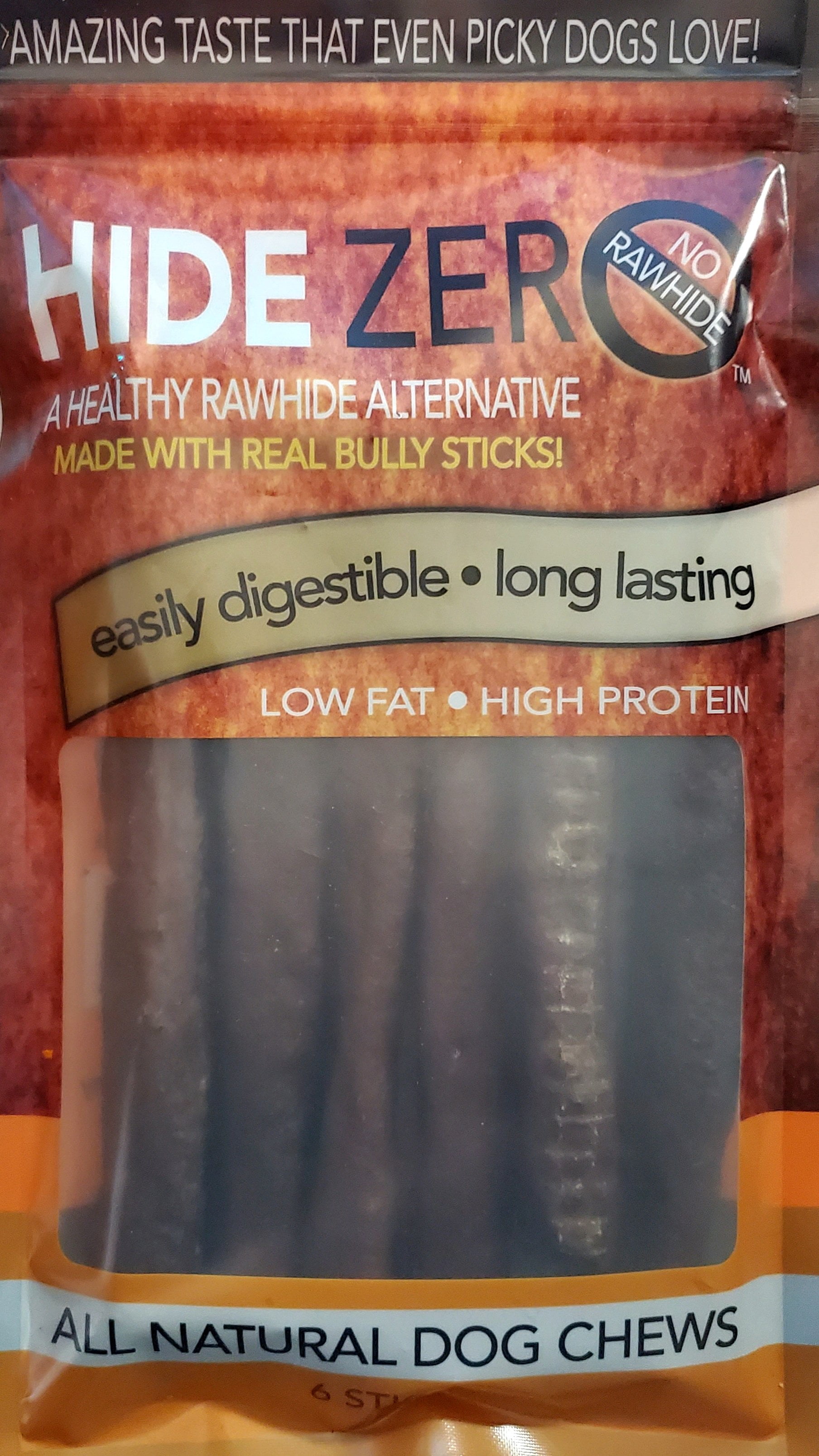 Hide Zero 6 in. Bully Flavored Rawhide Alternative Chew in Zip Lock Bag