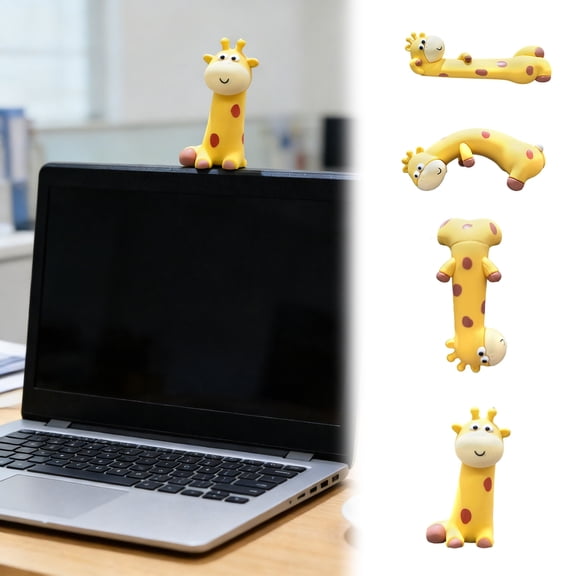 HIDEERPPY Desktop Resin Giraffe Figurines for Desk and Interior Set of 4 Lying Animal Decorations by Easter Pattern 4PCS
