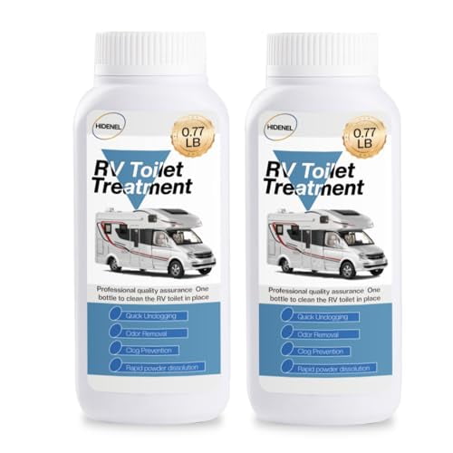 HIDENEL RV Camper Toilet Treatment - Toilet Deodorizer for Black Tank - Stronger RV Toilet Treatment Eliminates Odor & Liquefies Waste. (powdery, 2PCS)