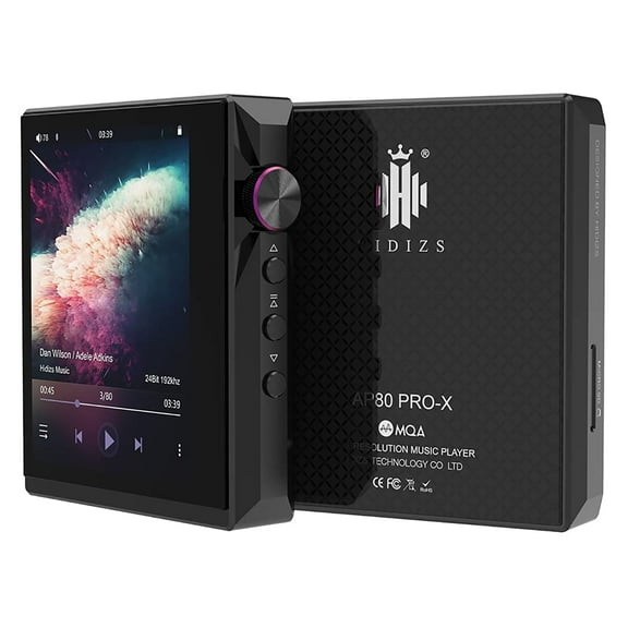 HIDIZS AP80 Pro-X MP3 Player with Bluetooth, Digital Audio Player, Dual ESS9219C Dac Chips, 0.0015% THD+N, DSD256 Native Decoding, MQA LDAC, FLAC, Black
