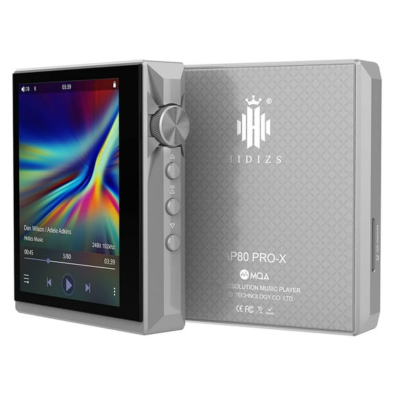 HIDIZS AP80 Pro-X MP3 Player with Bluetooth, Digital Audio Player, Dual ESS9219C Dac Chips, 0.0015% THD+N, DSD256 Native Decoding, MQA LDAC, FLAC, Grey