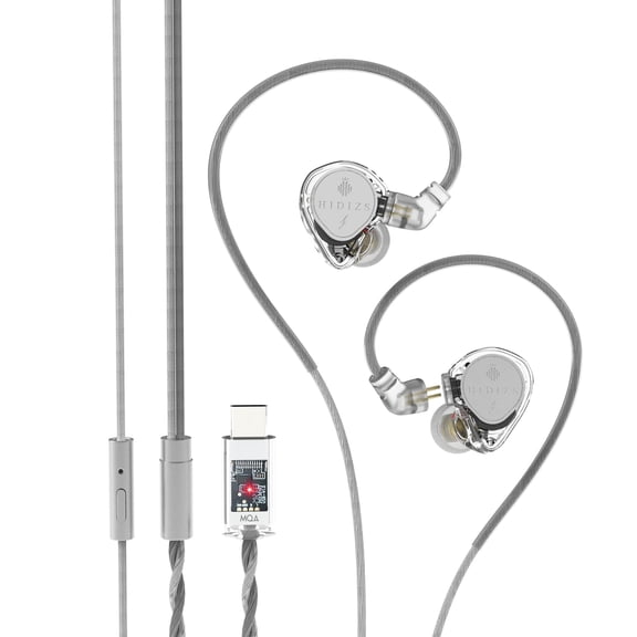HIDIZS ST2 Pro USB-C Earbuds Wired, Dual Magnetic Circuit 10mm Dynamique Drivers in Ear Monitor Headphones, ESS ES9218AC Pro DAC Chip, HD Mic, in-Line Control, Tpye-C DSP, OFC Cable, Tranparent