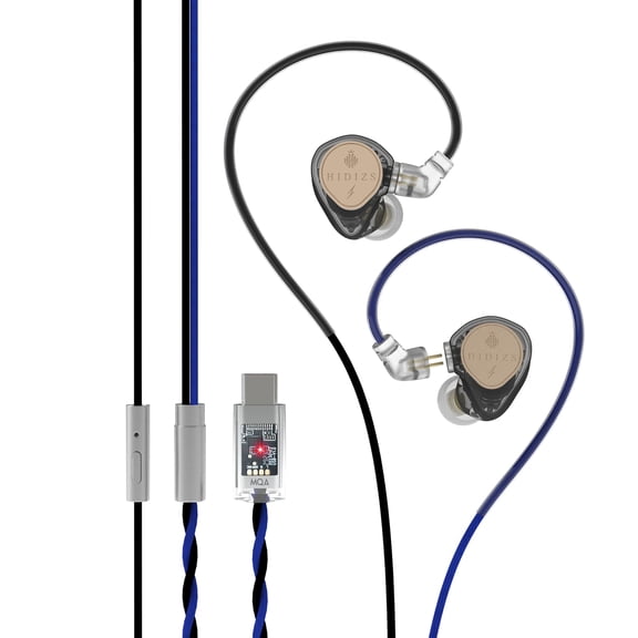 HIDIZS ST2 Pro USB-C Earbuds Wired, Dual Magnetic Circuit 10mm Dynamique Drivers in Ear Monitor Headphones, ESS ES9218AC Pro DAC Chip, HD Mic, in-Line Control, Tpye-C DSP, OFC Cable, Black
