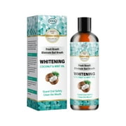 HIEET Coconut Pulling Oil for Teeth Whitening(8 Fl.Oz),Mouthwash Mint Oil Pulling with Tongue Scraper,Natural Coconut & Peppermint Oil Mouthwash,Supports Healthy Gums,Dye Free,Fresh Breath