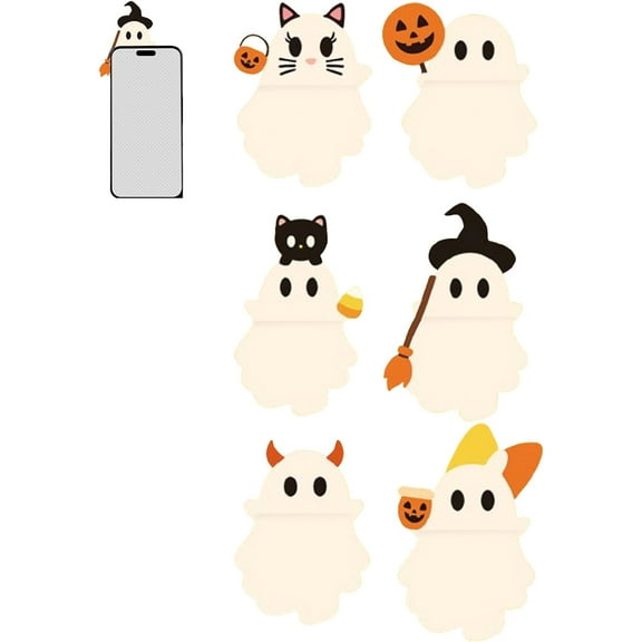 HIELLFQ 3D Ghostees Mystery Phone Buddy, Cutest Phone Buddies, Halloween Theme Phone Accessories, Ghost Phone Accessories Random 1Pc