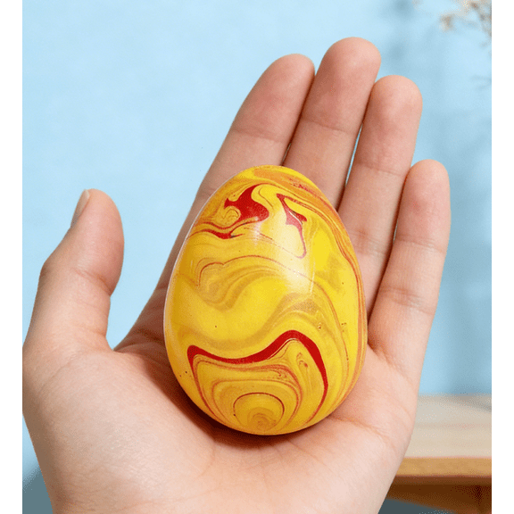 HIELLFQ Colorful Marbled Easter Egg Fidget Toys Egg Shape Sensory Fidget Toys Fun Easter Basket Stuffers 1.5" Stress Toys Easter Gifts for Teens Adults