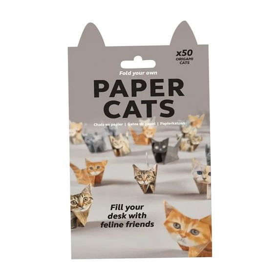 HIELLFQ DIY Paper Cats - 50 Sheets DIY Origami Paper to Fold Cute Cat Figures, Fun Craft Activity for Adults & Teens, Desk Decoration & Gift for Cat Lovers Cat