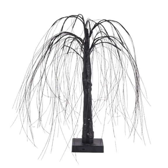 HIELLFQ Halloween Tree Lights 18.1" Artificial Christmas Tree with Purple-orange LED Lights Outdoor Indoor Decorations