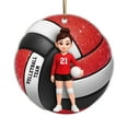 thumbnail image 1 of HIELLFQ Volleyball Ornament 2D Acrylic Hanging Christmas Decorations, 3.1" Volleyball Christmas Ornament for Tree Backpack, Volleyball Gifts for Sports Lovers A, 1 of 9