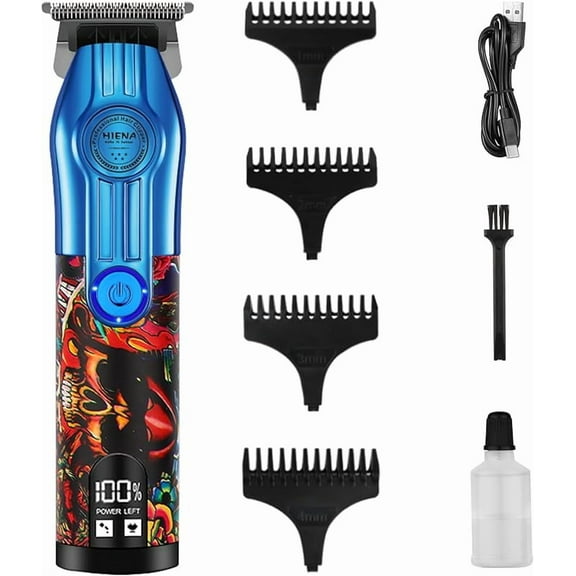 HIENA PRO Beard Trimmer for Men - Electric USB-C Rechargeable Hair Clipper with LED Display & Cordless Design, Precision Grooming for Mustache, Beard & Facial Hair (Gold)