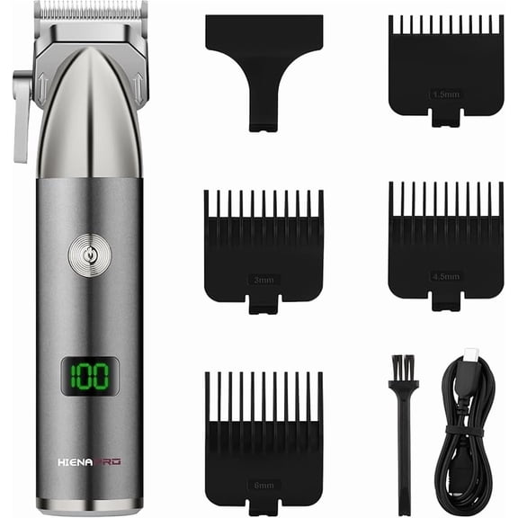 HIENA PRO Professions Hair Clippers Men Cordless Clippers for Men Haircut Hair Cutting Machine for Barber Clipper Rechargeable Hair Trimmers with LED (Gold)