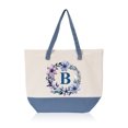 thumbnail image 1 of HIFA Initial Tote Bag for Women, Personalized Canvas Tote Bag - Two-Tone, Zipper Closure, Inner Pocket, Organic Cotton, Sturdy Multipurpose Shoulder Bag Suitable for Shopping, Grocery, Beach, Travel, 1 of 9