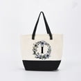thumbnail image 1 of HIFA Initial Tote Bag for Women, Personalized Canvas Tote Bag - Two-Tone, Zipper Closure, Inner Pocket, Organic Cotton, Sturdy - Multipurpose Shoulder Bag Suitable for Shopping, Grocery, Beach, Travel, 1 of 5