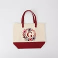 thumbnail image 1 of HIFA Initial Tote Bag for Women, Personalized Canvas Tote Bag - Two-Tone, Zipper Closure, Inner Pocket, Organic Cotton, Sturdy - Multipurpose Shoulder Bag Suitable for Shopping, Grocery, Beach, Travel, 1 of 5