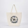 thumbnail image 1 of HIFA Initial Tote Bag for Women, Personalized Canvas Tote Bag - Two-Tone, Zipper Closure, Inner Pocket, Organic Cotton, Sturdy - Multipurpose Shoulder Bag Suitable for Shopping, Grocery, Beach, Travel, 1 of 5