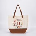 thumbnail image 1 of HIFA Initial Tote Bag for Women, Personalized Canvas Tote Bag - Two-Tone, Zipper Closure, Inner Pocket, Organic Cotton, Sturdy - Multipurpose Shoulder Bag Suitable for Shopping, Grocery, Beach, Travel, 1 of 5