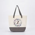 thumbnail image 1 of HIFA Initial Tote Bag for Women, Personalized Canvas Tote Bag - Two-Tone, Zipper Closure, Inner Pocket, Organic Cotton, Sturdy - Multipurpose Shoulder Bag Suitable for Shopping, Grocery, Beach, Travel, 1 of 4