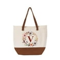 thumbnail image 1 of HIFA Initial Tote Bag for Women, Personalized Canvas Tote Bag - Two-Tone, Zipper Closure, Inner Pocket, Organic Cotton, Sturdy - Multipurpose Shoulder Bag Suitable for Shopping, Grocery, Beach, Travel, 1 of 5