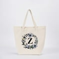 thumbnail image 1 of HIFA Initial Tote Bag for Women, Personalized Canvas Tote Bag - Two-Tone, Zipper Closure, Inner Pocket, Organic Cotton, Sturdy - Multipurpose Shoulder Bag Suitable for Shopping, Grocery, Beach, Travel, 1 of 5